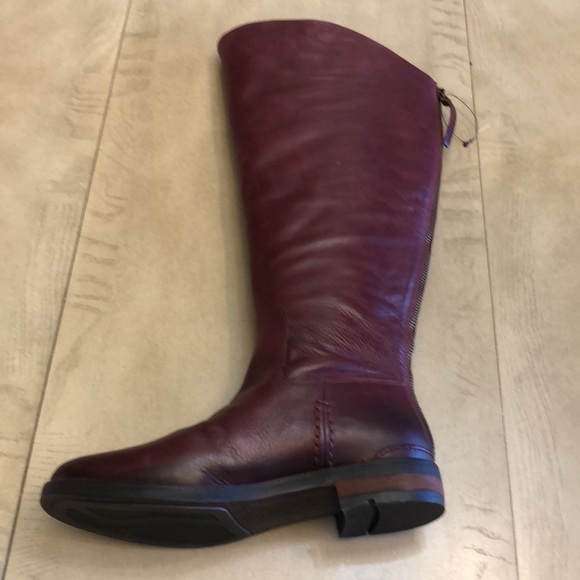 FRANCO SARTO Meyer Leather Tall Roding Boots Size 7.5 W Bordeaux $250 - Picture 12 of 16